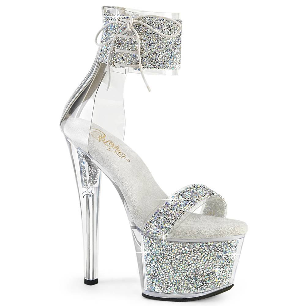 Pleaser - SKY327RSI Sandale à bride à la cheville, Pole dance chaussures - Couleur argent Product image